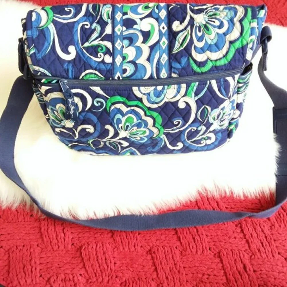 Vera Bradley Messenger Flap Close Shoulder Strap Bag Blue